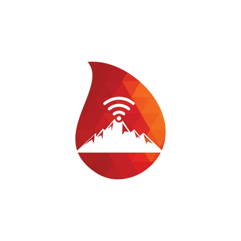 Wifi Mountain Logo Icon Design. Mountain signal icon template. vector