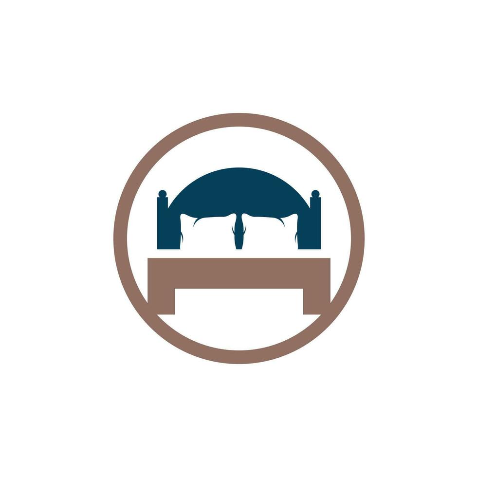 Bed star shape vector logo design. Bed store icon logo design