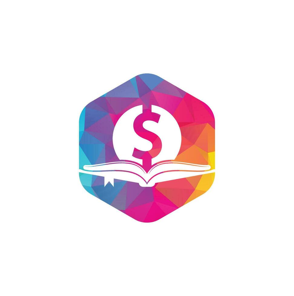 Money Book Icon Logo Design Element. Doller and book icon with logo. vector