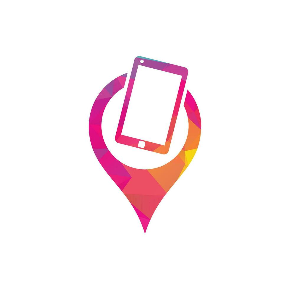 Find device logo design template. Device finder icon. Find the phone vector illustration.