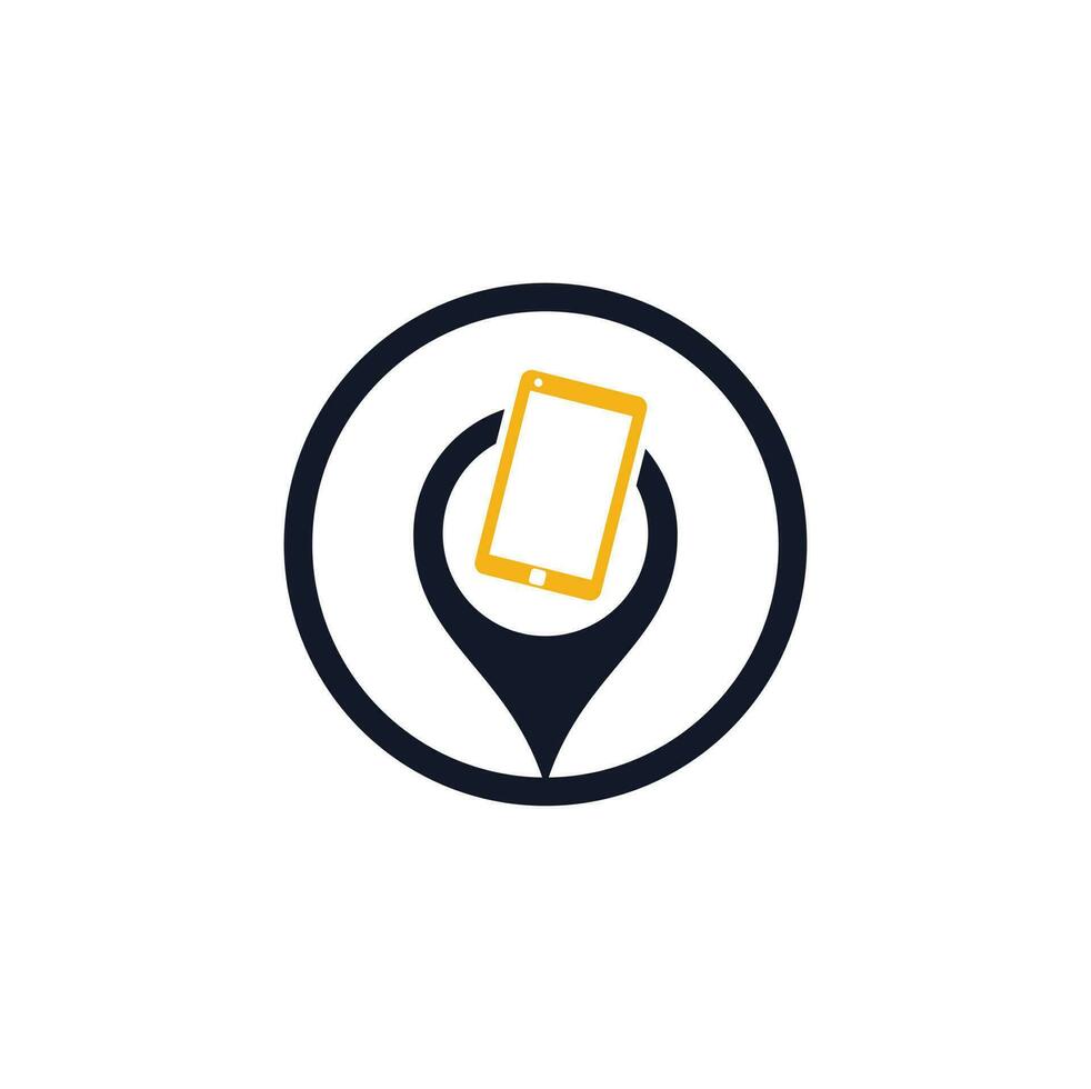 Find device logo design template. Device finder icon. Find the phone vector illustration.