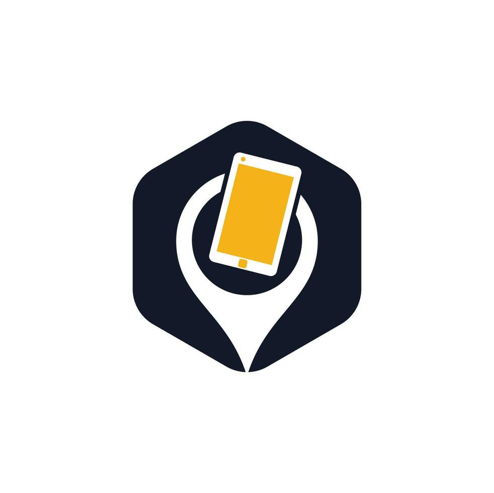 Find device logo design template. Device finder icon. Find the phone vector illustration.