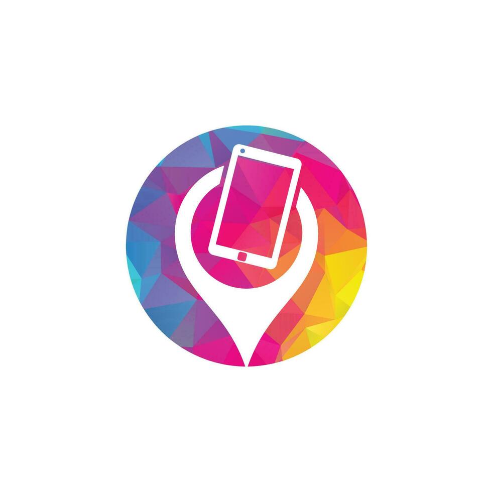Find device logo design template. Device finder icon. Find the phone vector illustration.