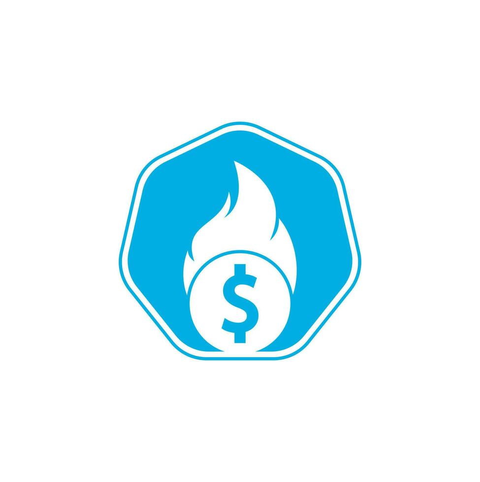 plantilla de diseño de logotipo de dinero de fuego. plantilla de logotipo de fuego de dinero. vector