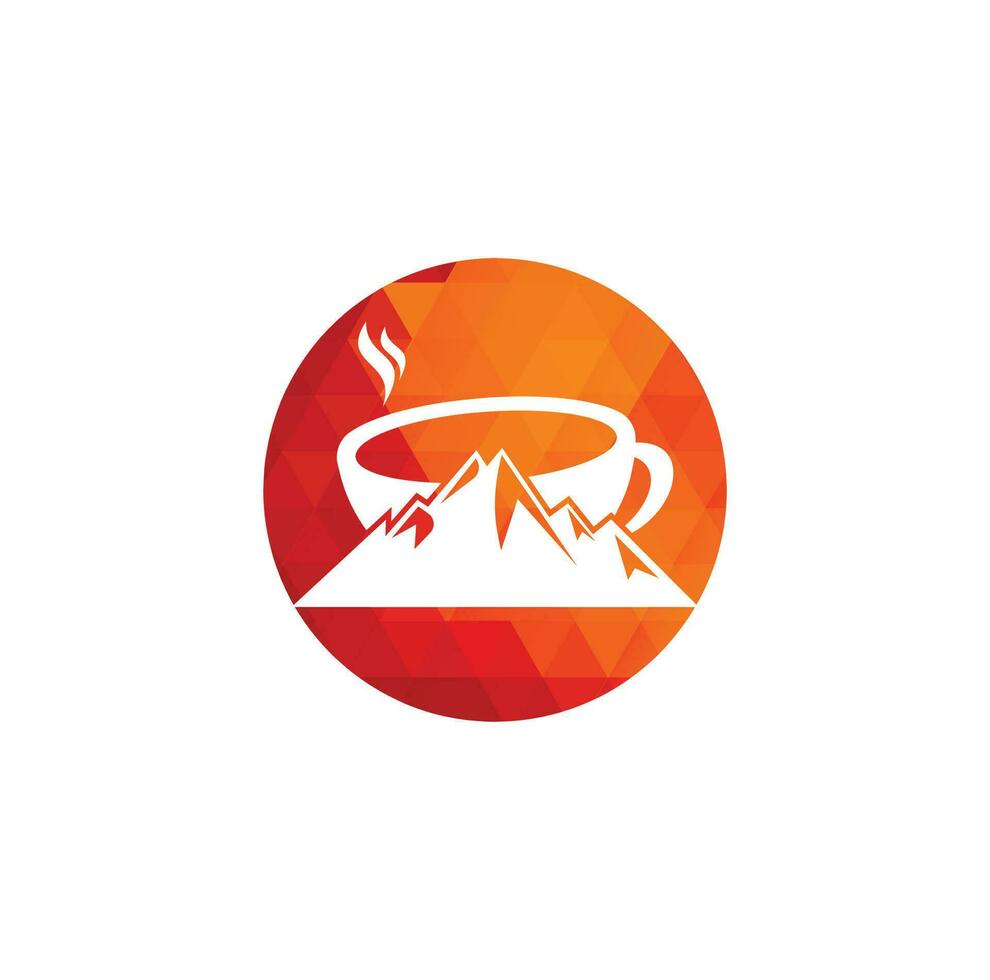 Mountain Coffee Logo Template Design. coffee logo design icon vector