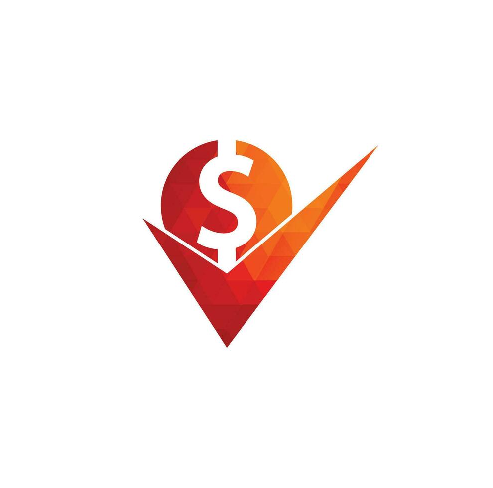diseño de logotipo de cheque de dinero. diseño de símbolo de icono de efectivo. buena plantilla de logotipo de pago. vector