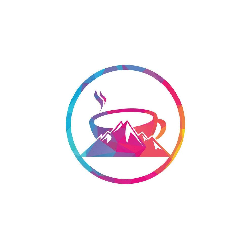 Mountain Coffee Logo Template Design. coffee logo design icon vector