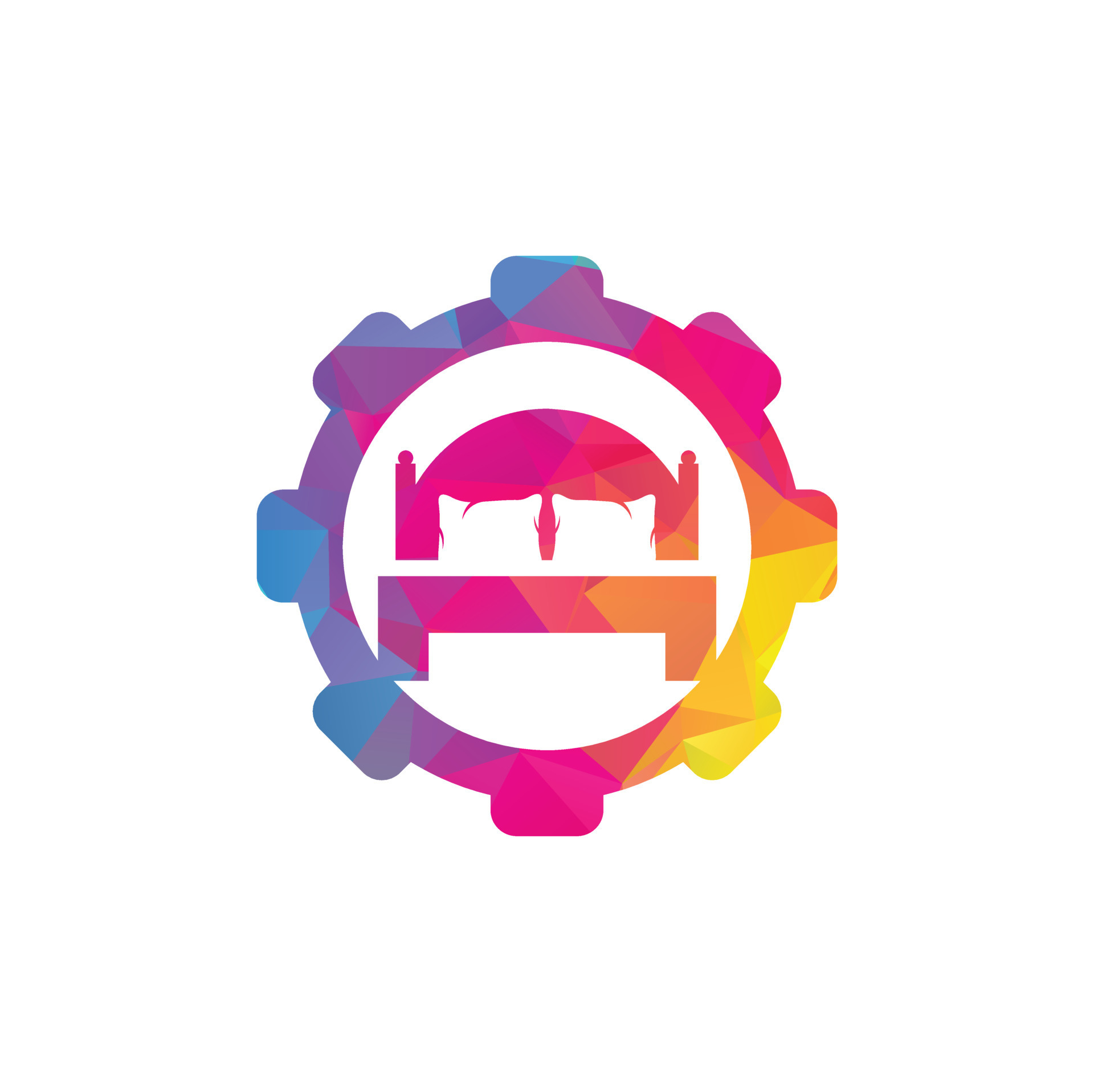 Bed cog shape vector logo design. Bed store icon logo design. 13278616