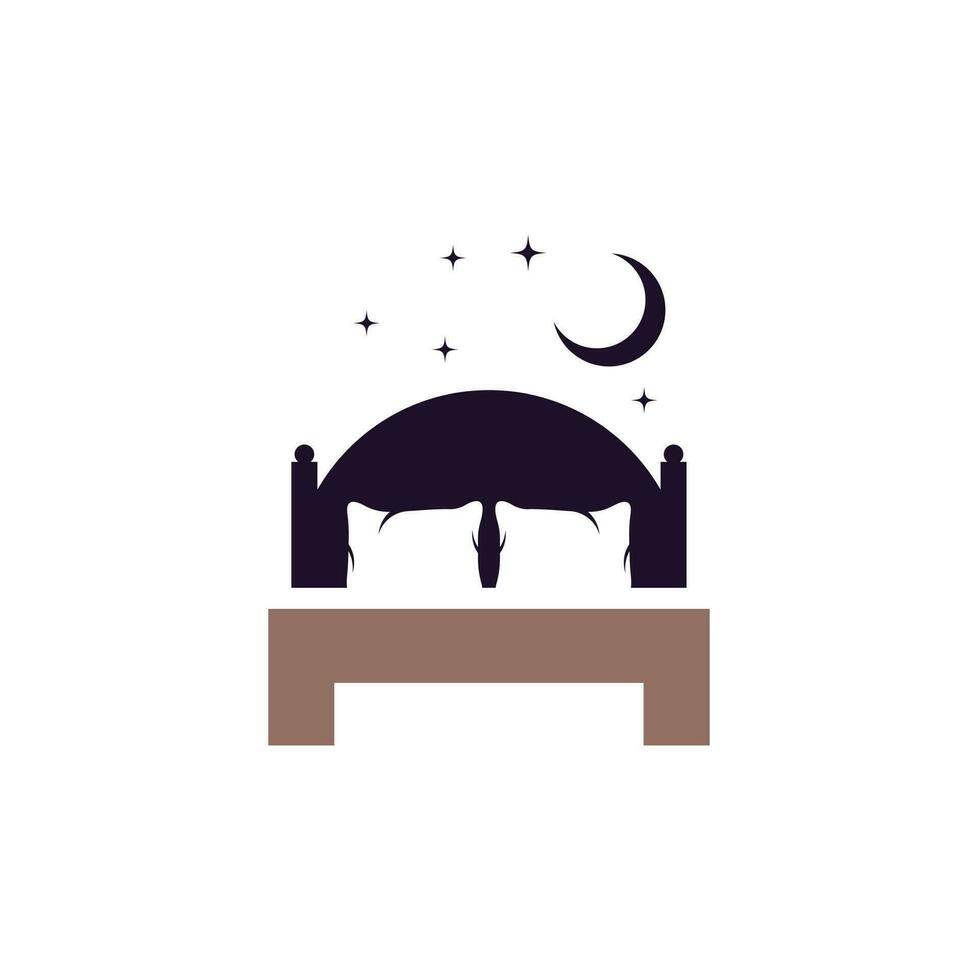 diseño de logotipo de vector de cama. diseño del logotipo del icono de la tienda de camas.