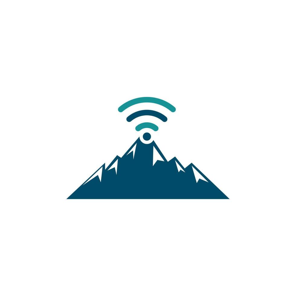 Wifi Mountain Logo Icon Design. Mountain signal icon template. vector