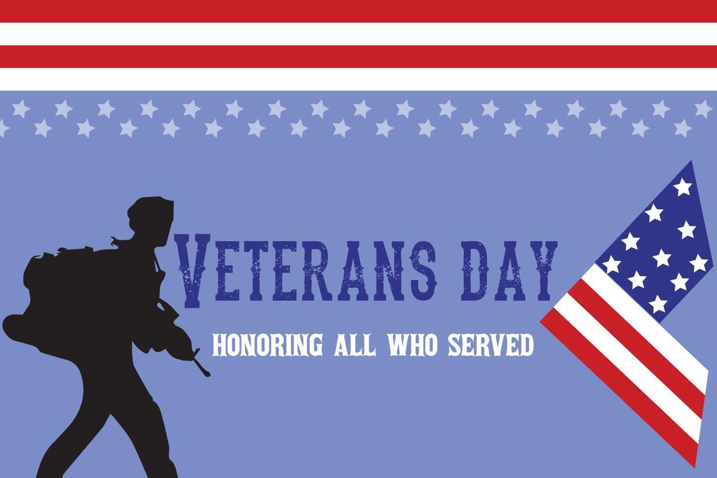 Veterans day copy space.Honoring all who served. Letter V logo with USA flag and soldiers as a symbol of veterans.flag USA design for memorial day background.11th November Happy Veterans Day. vector