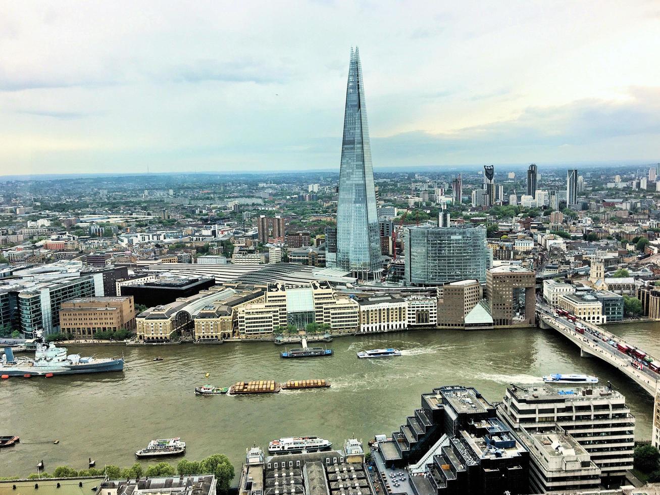 London in the UK in 2019. An aerial view of London photo