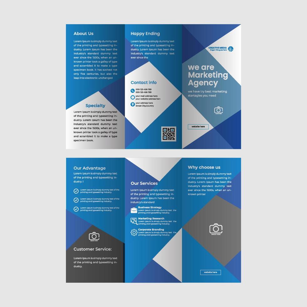 Corporate Brochure design, brochure template, Professional tri-fold. vector