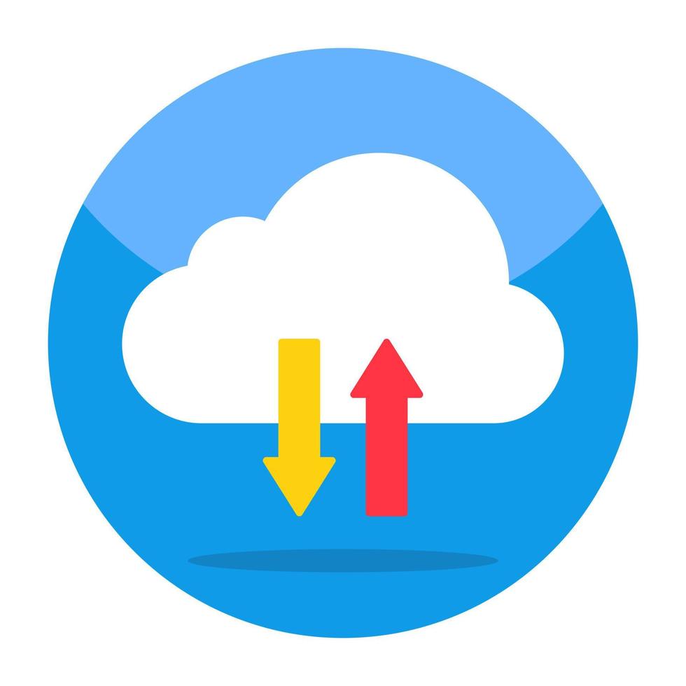 icono de diseño perfecto de transferencia de datos en la nube vector