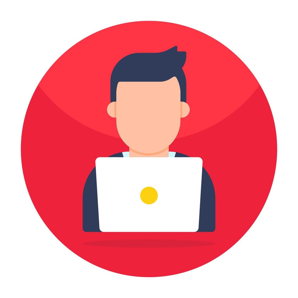 Conceptual flat design icon of freelancer vector