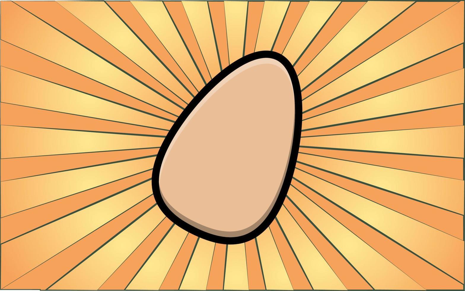 Beauty glamorous blender for powder for makeup and beauty guidance on a background of abstract yellow rays. Vector illustration