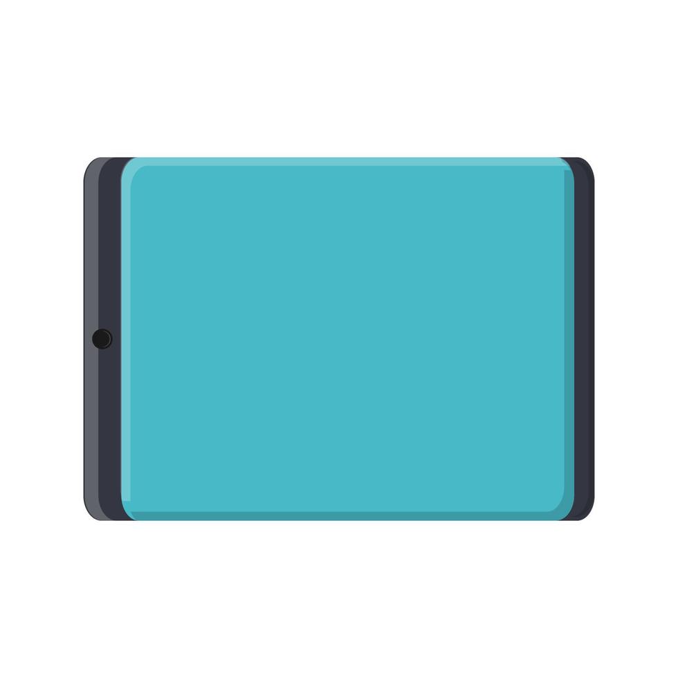 Vector illustration of flat icon of modern digital digital rectangular mobile tablet with isolated on white background. Concept computer digital technologies