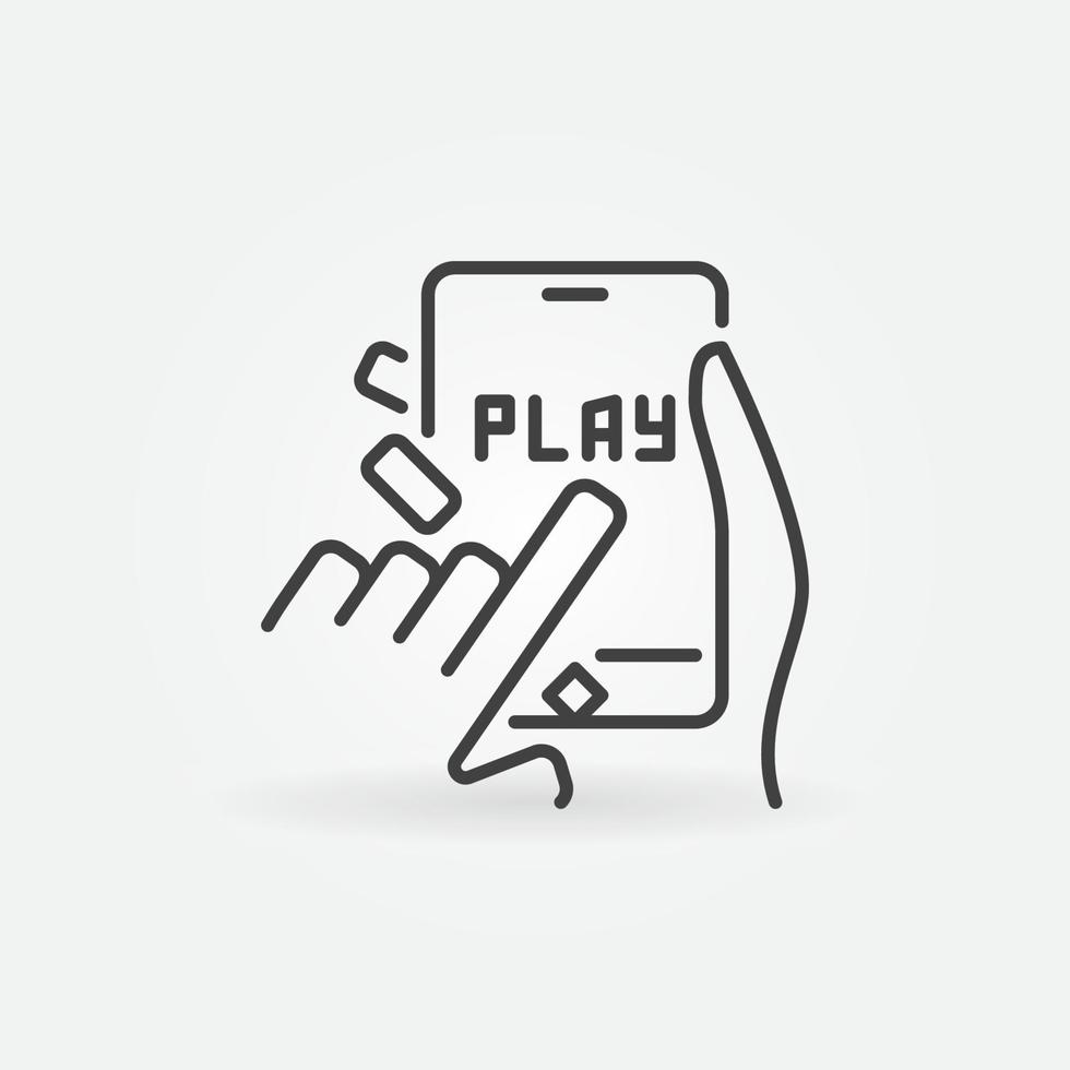 Click on Play button on Smartphone vector outline icon