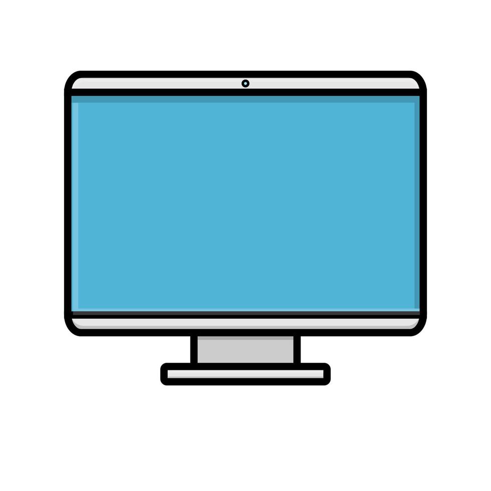 ilustración vectorial del icono del monitor de computadora rectangular inteligente digital digital moderno en el monitor, computadora portátil aislada en el fondo blanco. concepto de tecnologías digitales informáticas vector