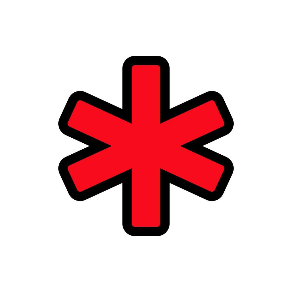 la estrella de la vida - símbolo de ambulancia médica, icono simple en un fondo blanco. ilustración vectorial vector
