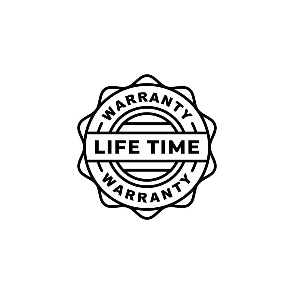 Life time warranty stamp label vector