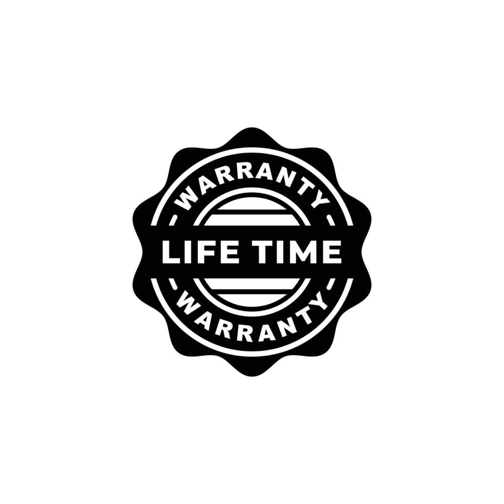 Life time warranty stamp label vector