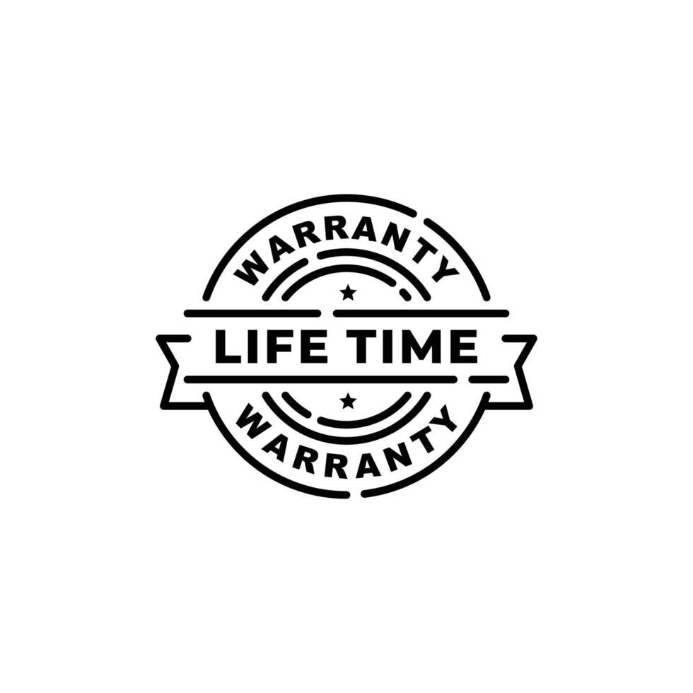 Life time warranty stamp label vector