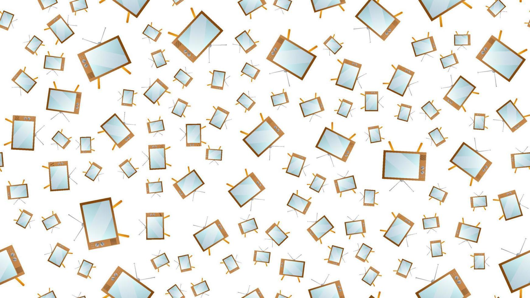 Seamless pattern from retro old hipster televisions from the 70s, 80s, 90s, 2000s on a white background vector