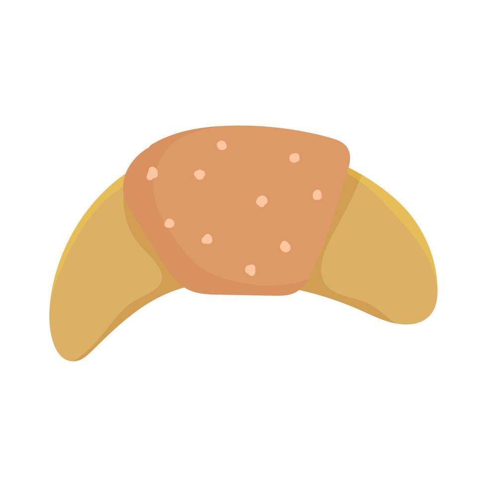 croissant horneado pan aislado diseño icono blanco fondo vector