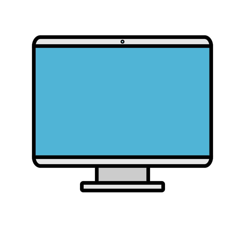 icono de ilustración vectorial de una computadora rectangular digital inteligente digital moderna con monitor, computadora portátil aislada en fondo blanco. concepto de tecnologías digitales informáticas vector