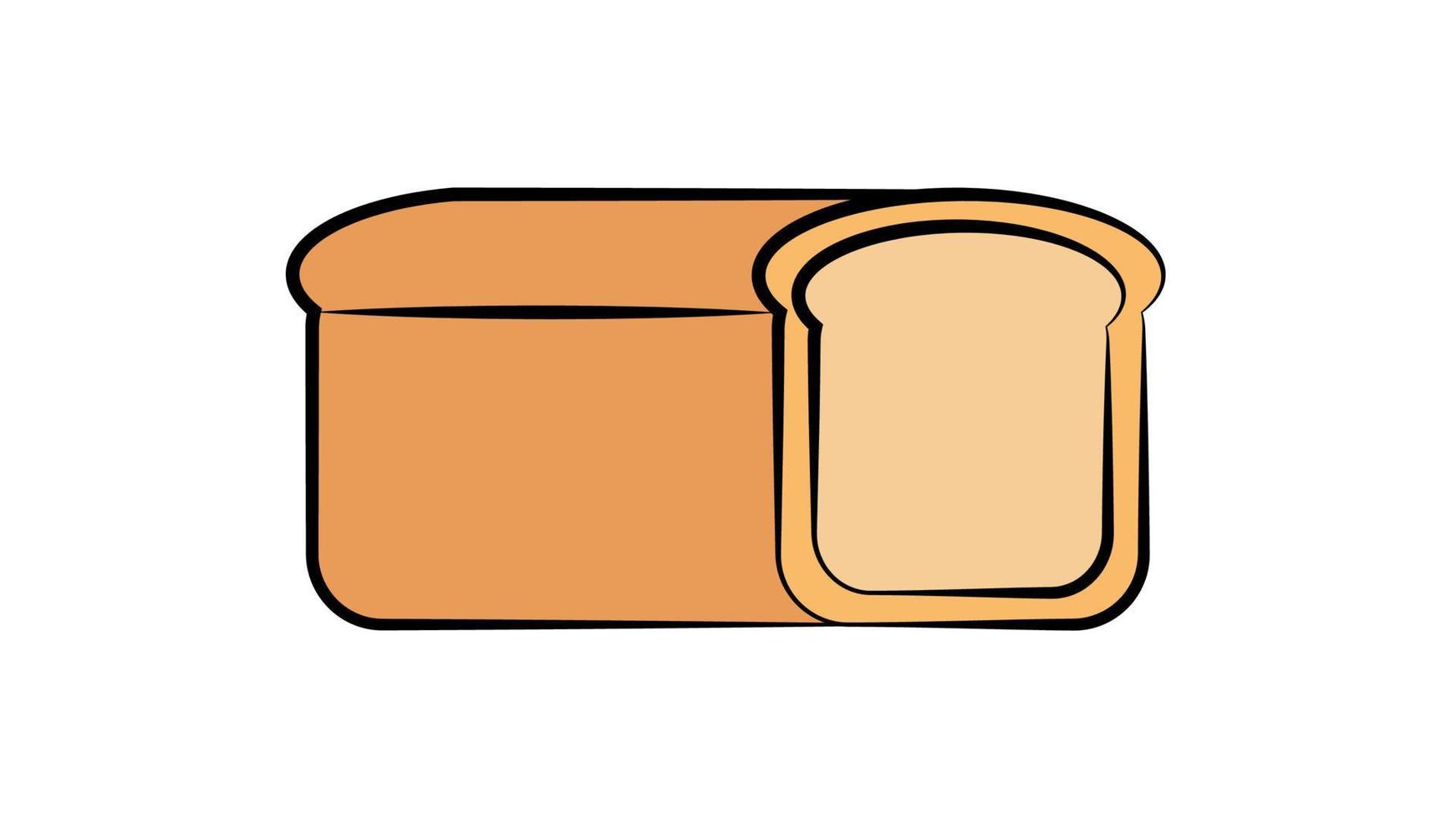 pan sobre un fondo blanco. ilustración vectorial barra de pan para la comida. alimentos sin gluten. comida vegana. ilustración para decorar café, restaurante, panadería vector