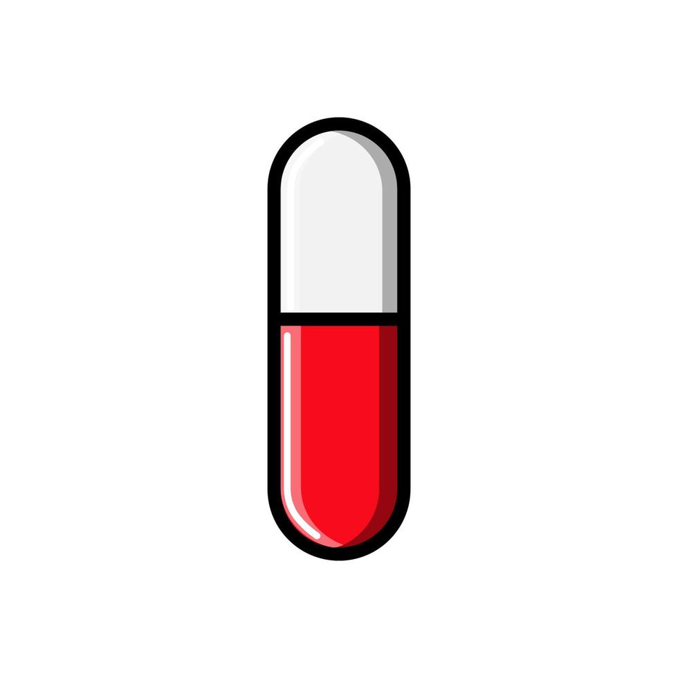 píldoras ovales huecas farmacéuticas médicas cápsulas curativas para el tratamiento de enfermedades, un icono sobre un fondo blanco. ilustración vectorial vector