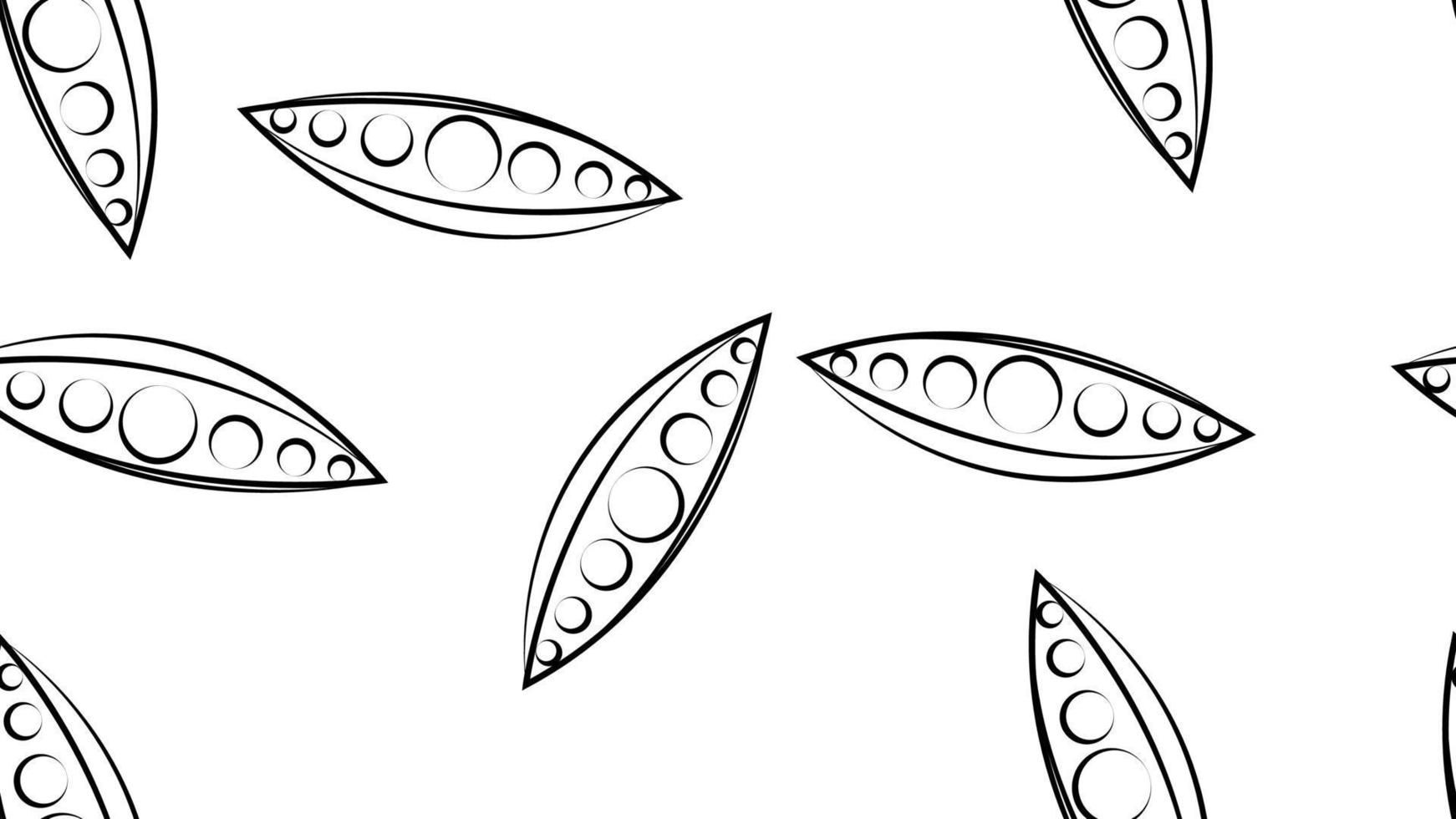 green peas on a white background, vector illustration, pattern. peas in a pod, inside are small round peas. black and white illustration, image of peas, wallpapers