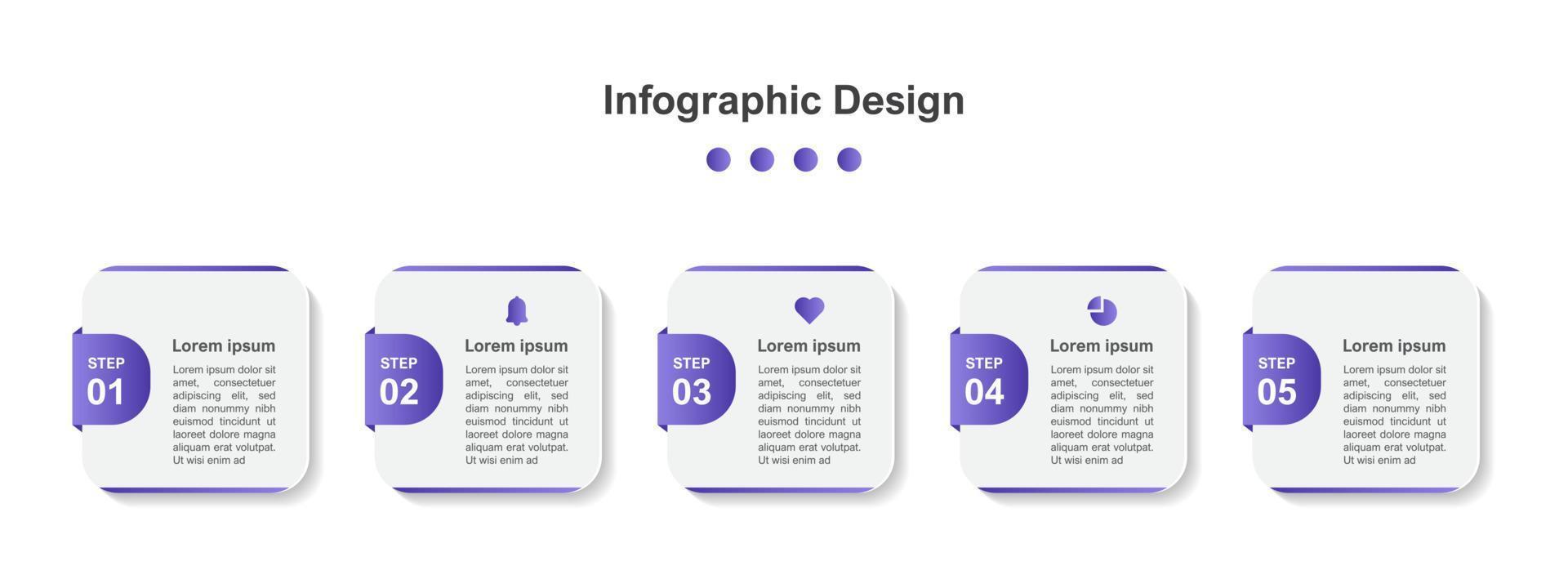 Five Steps abstract business infographic template vector