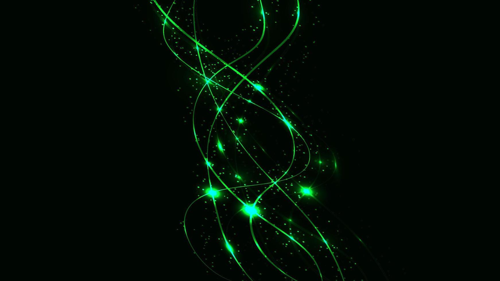 Abstract green beautiful digital modern magical shiny electric energy laser neon texture with lines and waves stripes, background vector