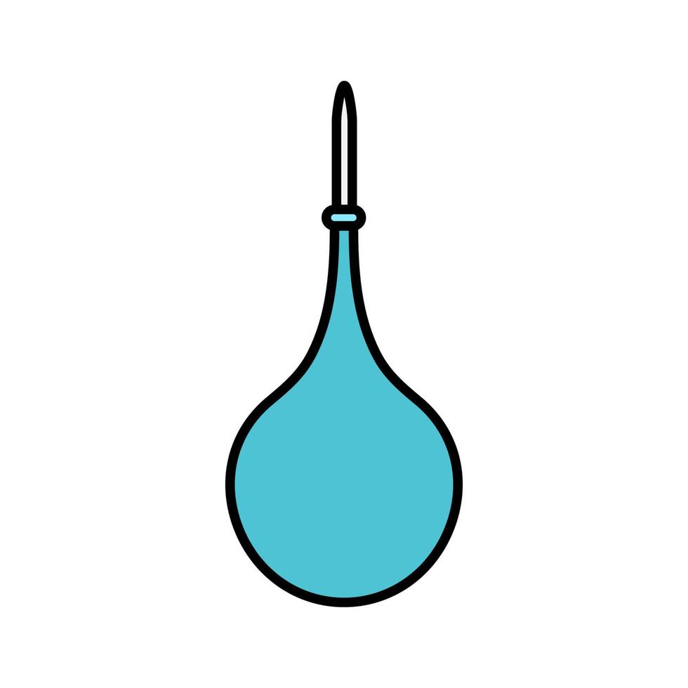 A large round medical rubber pear, an enema for cleansing the bowels and curing diseases, a simple  icon on a white background. Vector illustration