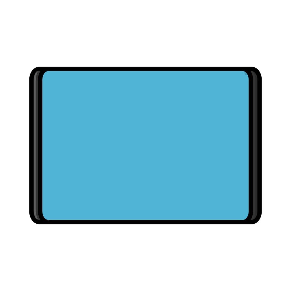 Vector illustration of a flat icon of a modern digital digital rectangular mobile tablet isolated on white background. Concept computer digital technologies