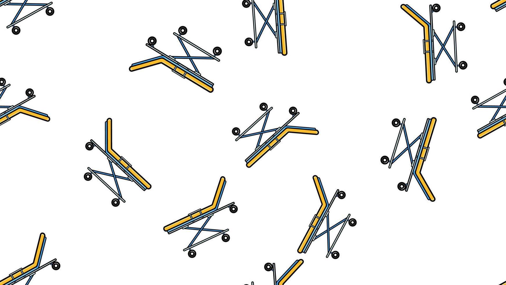 textura de patrones sin fisuras de interminables camas médicas recurrentes con ruedas, camilla del hospital de emergencia sobre fondo blanco. ilustración vectorial vector