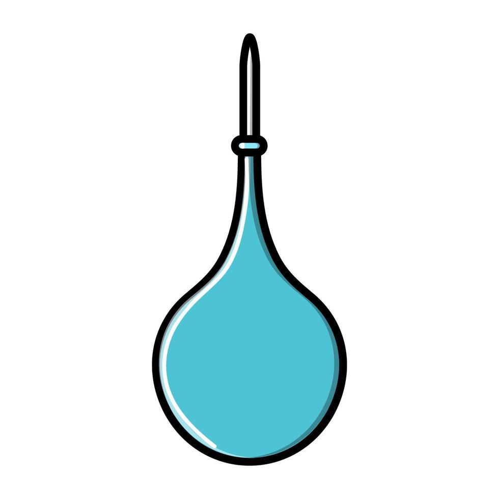 A large round medical rubber pear, an enema for cleansing the bowels and curing diseases,  icon on a white background. Vector illustration