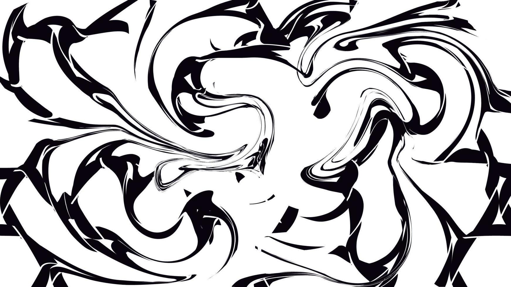 Black and white abstract background of various lines and stripes of waves of splashes and bursts of energy sparkling magical electric. Texture. Vector illustration