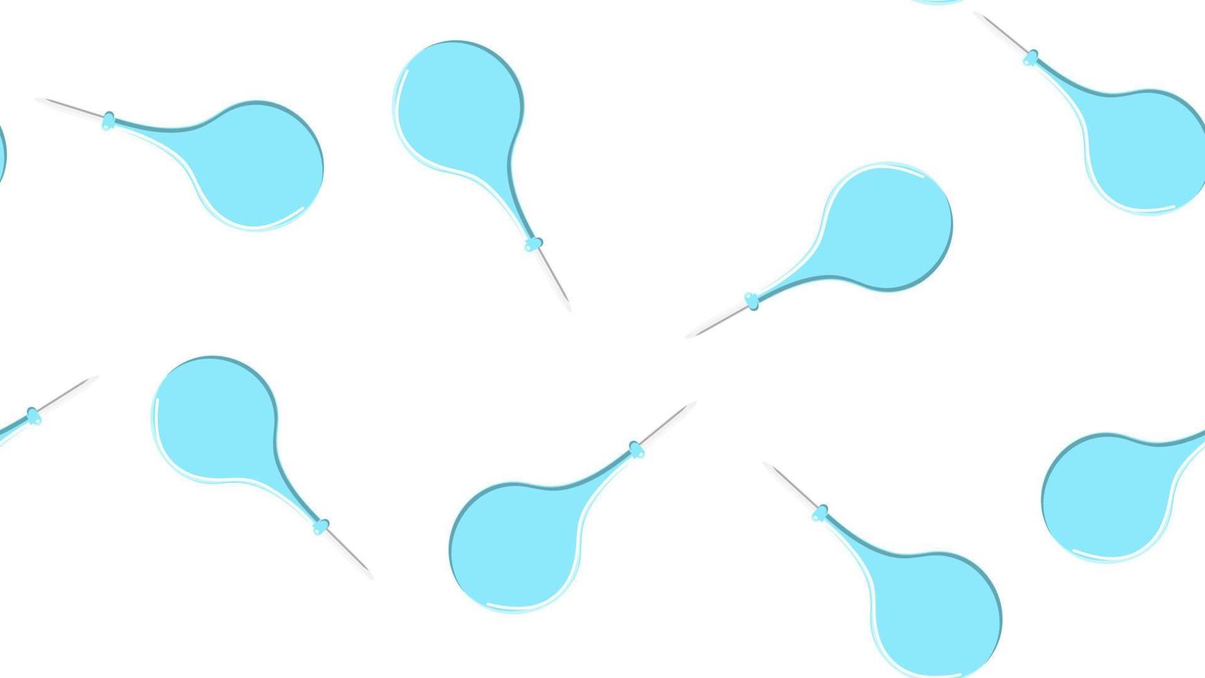 textura de patrón sin costuras de peras de enema azul de goma médica repetitivas interminables para limpiar los intestinos sobre un fondo blanco. ilustración vectorial vector
