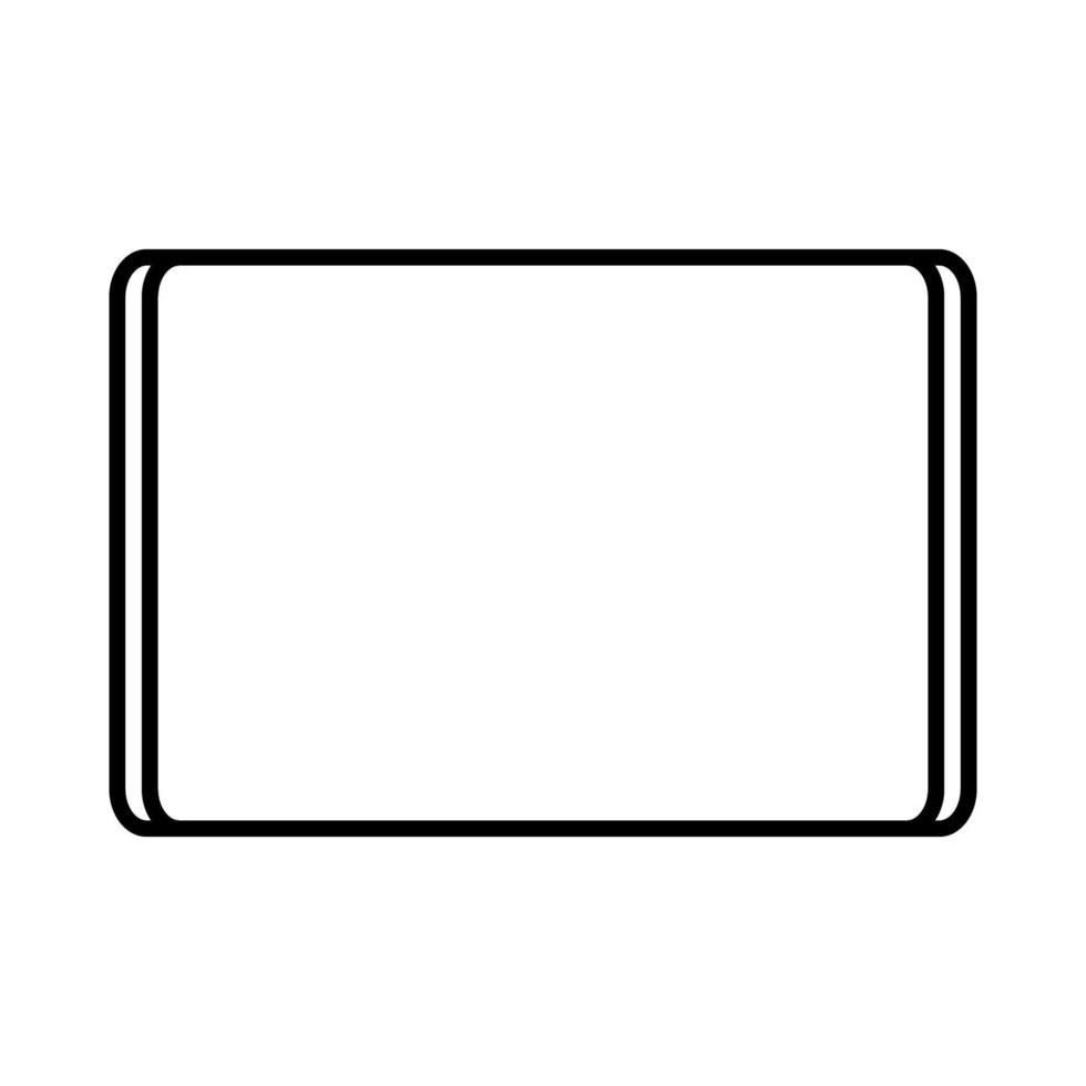 Vector illustration of black and white modern digital digital smart rectangular tablet with icon isolated on white background. Concept computer digital technologies