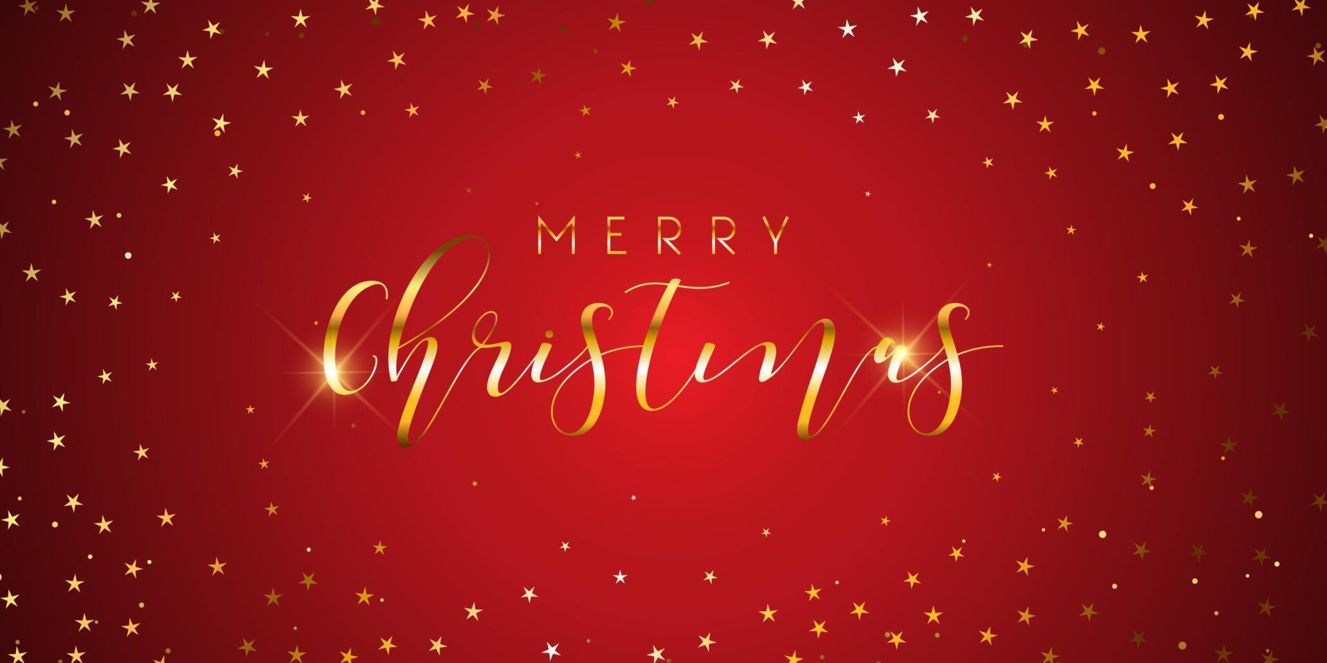christmas banner with gold stars vector
