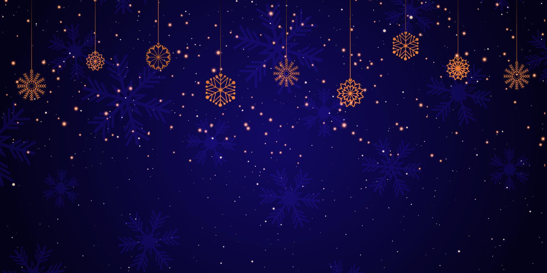 diseño de banner de navidad con copos de nieve colgantes vector