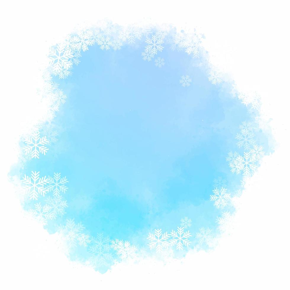 Christmas watercolour background with snowflake design vector