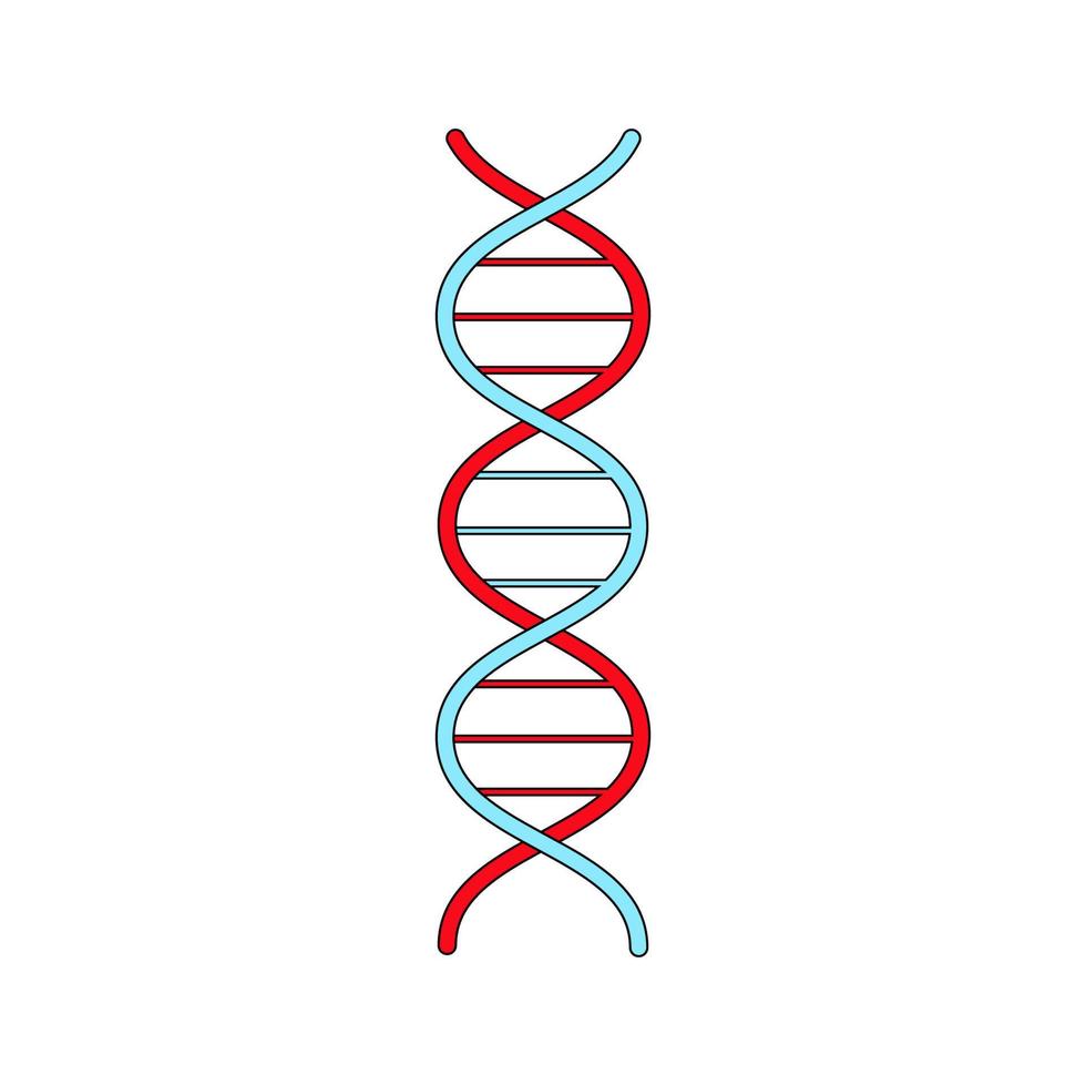 Medical pharmaceutical abstract dna gene helix, simple icon on white background. Vector illustration