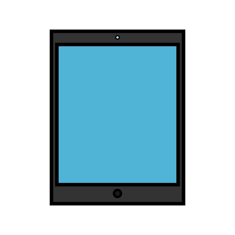 ilustración vectorial de una tableta móvil rectangular digital moderna simple de icono plano aislada sobre fondo blanco. concepto de tecnologías digitales informáticas vector