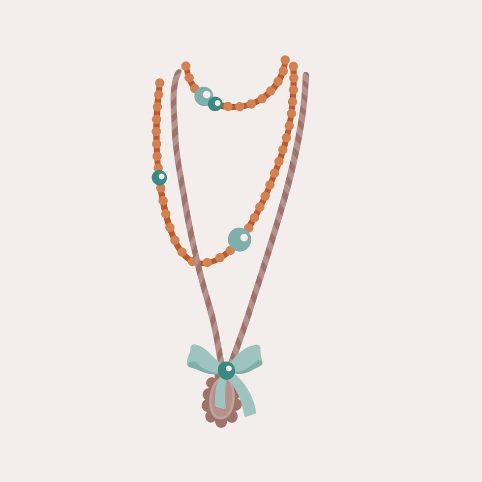 Boho golden necklace vector