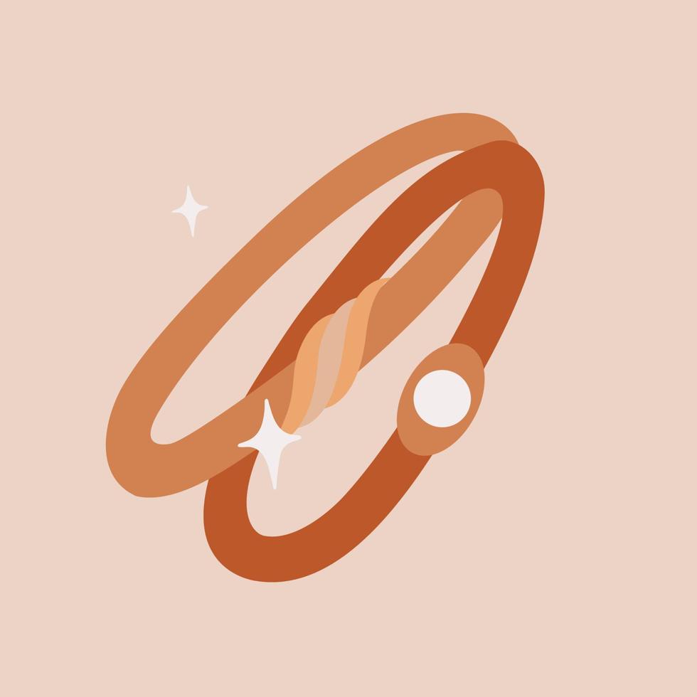 Boho golden shiny rings vector