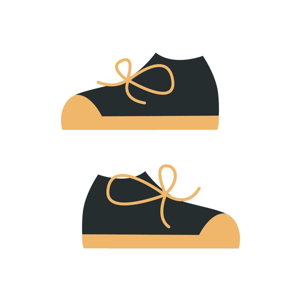 Flat vector illustration in childish style. Hand drawn tennis shoes